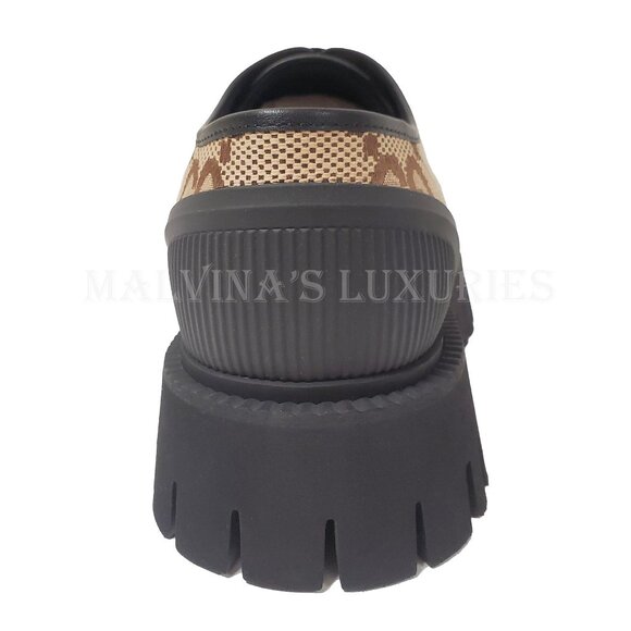 GUCCI SHOES MENS MAXI GG CANVAS LACE-UP LOAFERS w LUG SOLE - Picture 11 of 15